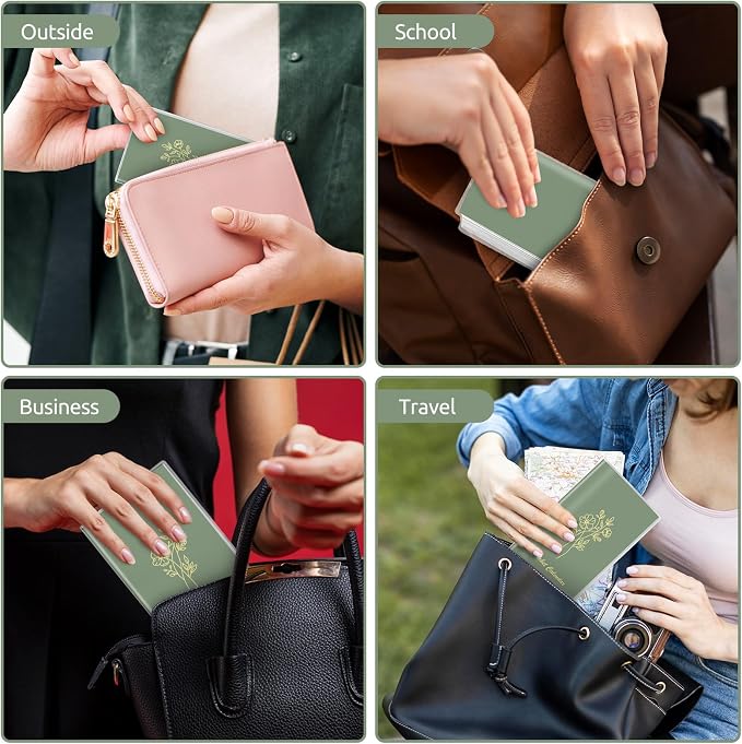 KONVINIT Pocket Calendar 2025-2027, Pocket Planner 2026-3.7" x 6.7" - Runs from July 2025 Until December 2027, Monthly Planner 2025-2027 with PVC Cover for Planning, Green