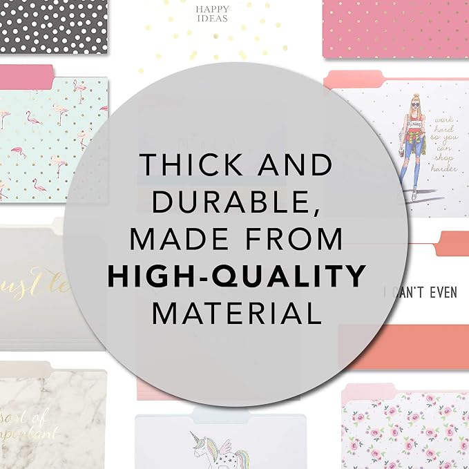 Graphique "Rong Rong Divas" File Folder Set – File Set Includes 9 Folders and 3 Unique Go-Getter Designs, Embellished w/Gold Foil on Durable Triple-Scored Coated Cardstock