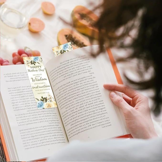 100 Pcs Mothers Day Bookmarks Bulk, Christian Bible Book Marks for Women with Floral Scripture, Religious Page Markers Pastor Wife Appreciation Mothers Day Gifts for Mom Gradma Teacher's