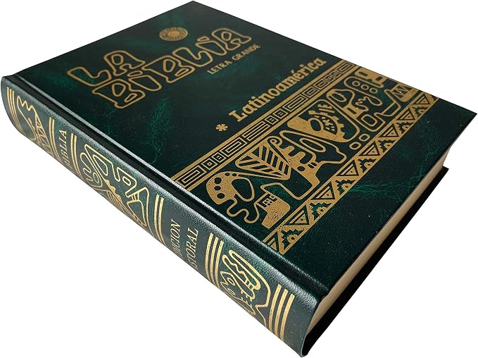 La Biblia Catolica Latinoamericana Letra Grande Edicion Cartone en Español con Señalador Biblico - The Latin American Catholic Bible Spanish Edition with Bookmarks (Green)