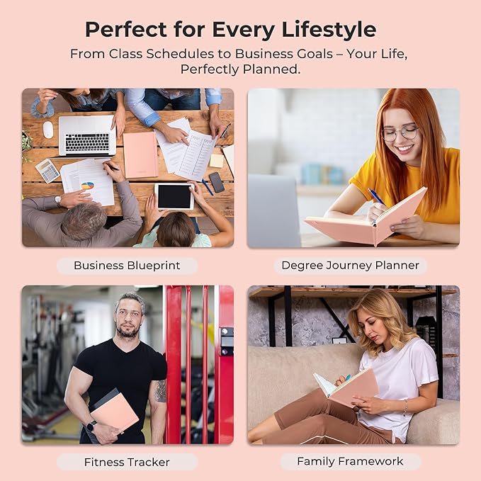 Weekly Monthly 2026-2027 Planner (July 26-Dec 27),8.5"x6.5",18 Months Agenda Plan with Month Tabs & Pocket,Expenses/Note Pages, Academic Calendar with Vegan Leather Cover,Pink