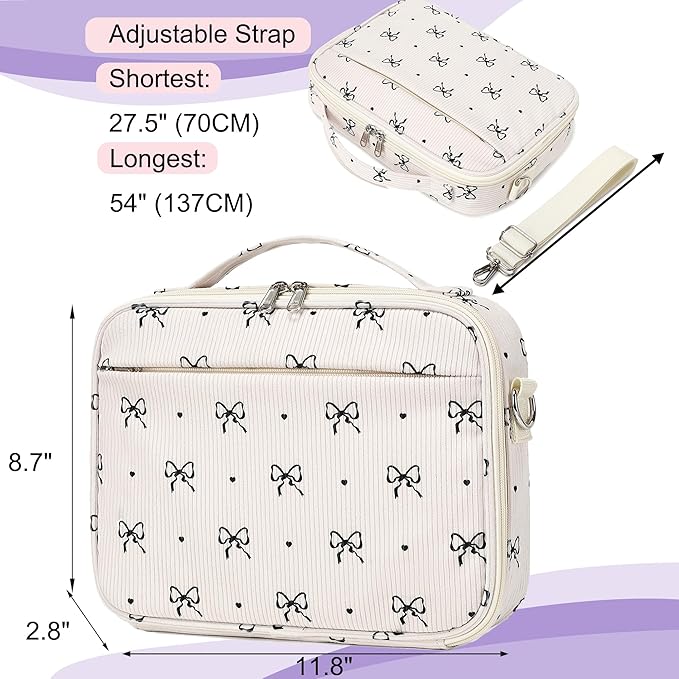 Bible Cover Case for Women Grils Bible Cover with Shoulder Strap Bible Case for Bible Study Accessories-Ideal Gift for Women and Girls,Bow Parttern
