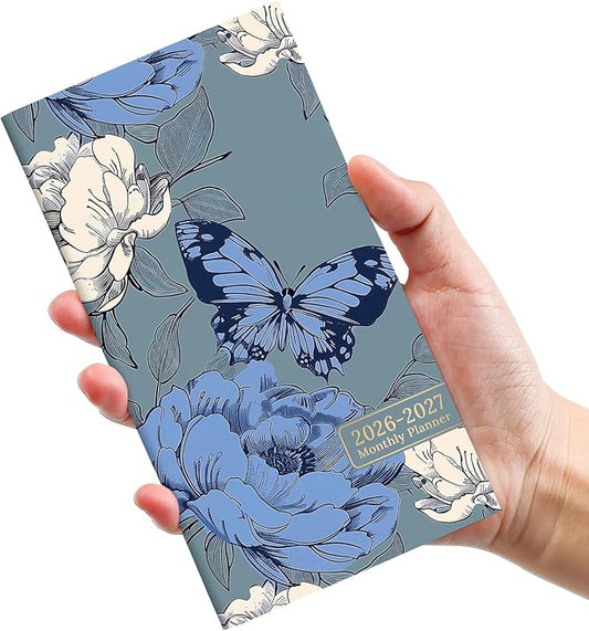 Pocket Calendar 2026-2027 for Purse, Two Year Monthly Planner Pocket Size, Jan 2026 to Dec 2027 Monthly Planner Small Size (6.5" x 3.5") - Flutter Garden