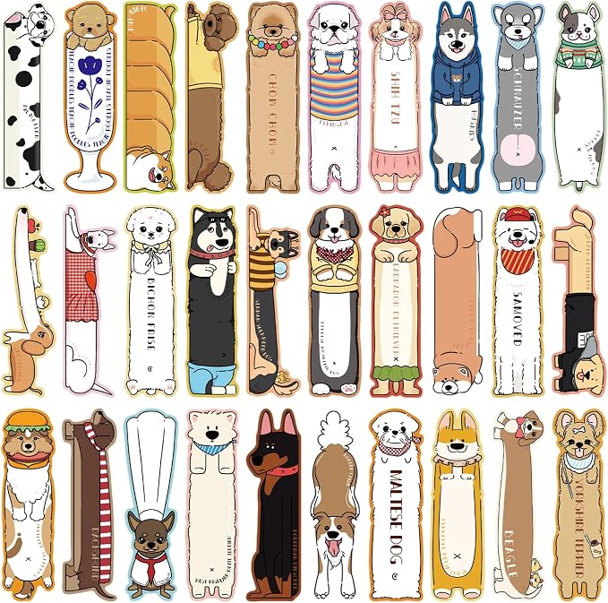 Cute Bookmarks Bulk Gifts - 90 Pcs Dog Paper Bookmark for Women Girls Students Book Lovers Animals Page Marks School Office Classroom Reading Accessories Bookish Gift for Birthday Graduation
