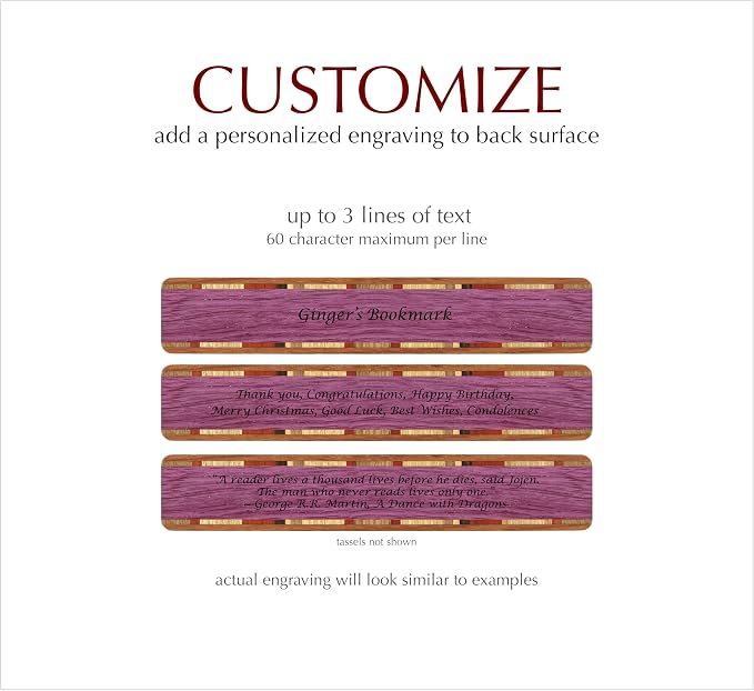 Cherry Blossom Sakura Engraved Personalized Wooden Bookmark | Custom Japanese Botanical Floral Gift for Gardeners, Flower Lovers, Nature Lovers & Plant Lovers | Handmade in the USA