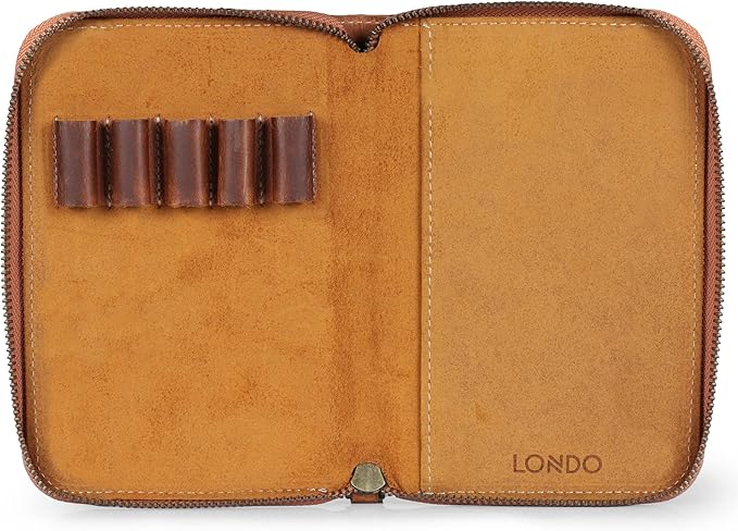 Londo Genuine Leather Padfolio – Portfolio Folder with Pencil Holder, Notepad & Zipper Closure for Business, Office & Travel