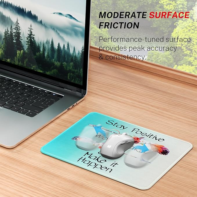 MROCO Essential Office & Gaming Mouse Pad, 8.5 x 11 Inch, Feather Arrow | Anti-Fray Stitched Edges, Functional Pattern Design, Non-Slip Rubber Base, Water and Stain Resistance