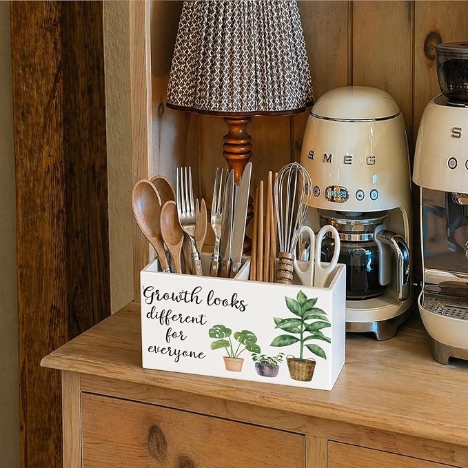 Health Inspirational Pen Holder Growth Mindset Classroom Decor, Motivational Pencil Holder, Growth Looks Different for Everyone Sign for Teachers Calm Corner School Counselor Office