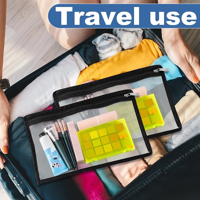 18 Pcs Clear Zipper Pouches, PVC Waterproof Cosmetic Organizer Bags, Document and File Storage Envelopes for Home and Office Supplies (7 x 11.4 inch)
