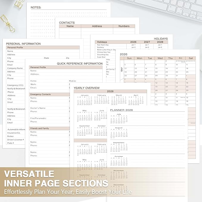 2026-2027 Academic Planner, Large Weekly & Monthly Appointment Book from Jul. 2026 - Jun. 2027, Work Life Daily Hourly Planner with Time Slots, A4 Agenda Organizer for School,Leopard Print, 8.5" x 11"