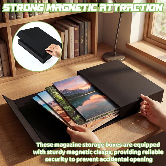 2 Pack Comic Book Storage Folio Comic Book Storage Box with Strong Magnetic Closure Portable Stackable Magazine Travel Case Holder for Silver Age and Modern Showcase Collectibles