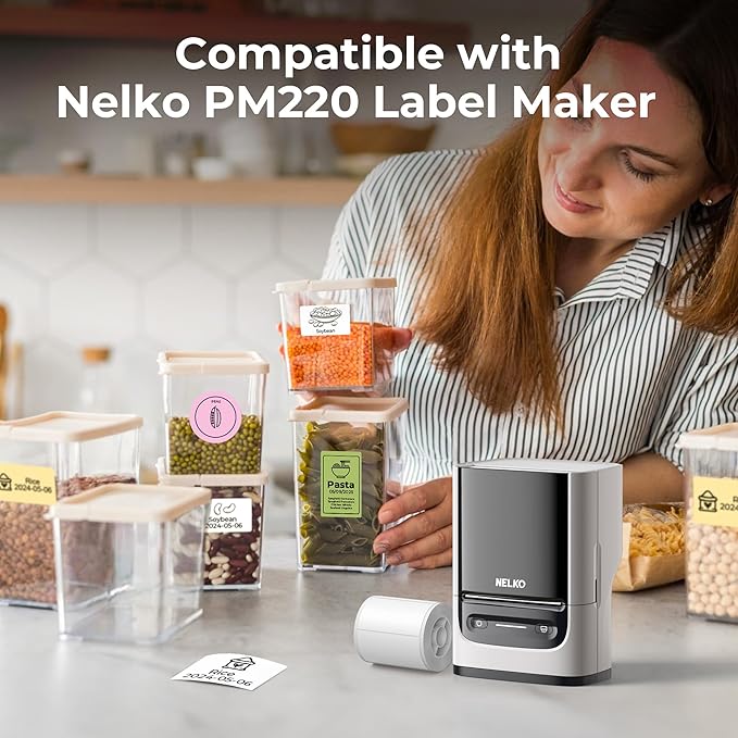 Thermal Labels for Nelko PM220 Label Maker, 2'' x 1.18'' (50x30mm) Thermal Sticker Label, Waterproof, Multi-Purpose Label Tape, 3 Roll of 230 Self-Adhesive Thermal Paper (White)