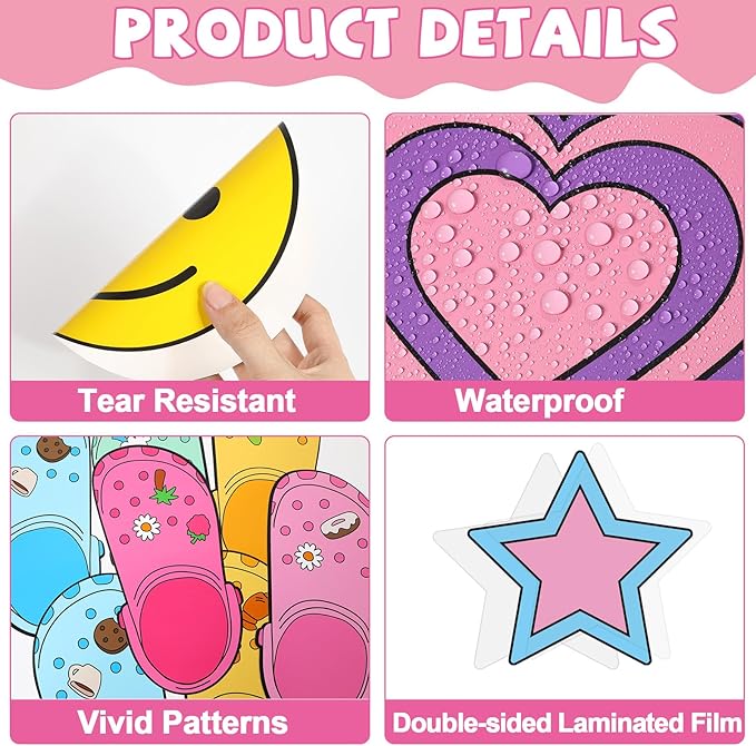 Summer Bulletin Board Decoration Summer Classroom Bulletin Board Set Our Class Totally Crocin' Retro Colorful Shoe Charms Paper Cutouts for Back to School Supplies Classroom Chalkboard Wall Door Decor