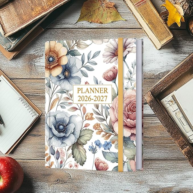 Planner 2026-2027 - 8.5'' × 11'' Weekly & Monthly Planner from July 2026 to June 2027, Large Planners 2026-2027 with Perfect Organizer, Hardcover, Inner Pocket, Colorful Large Flower