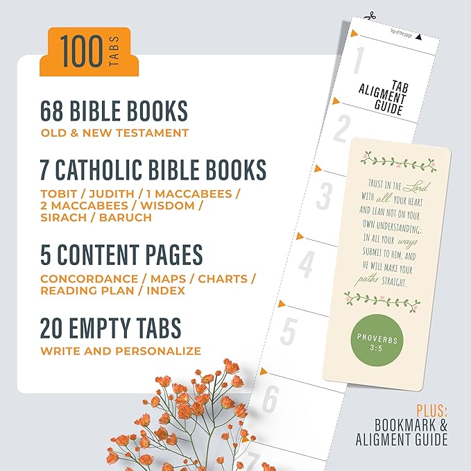Green, Blue & Pink Bible Book Tabs, 100 Soft-Touch, Laminated Bible Tabs for Jesus Bible, Bible Accessories, Protestant & Catholic Bible Tabs, Bible Tabs for Women & Men