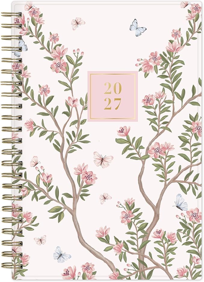 Blue Sky Rachel Parcell 2027 Weekly and Monthly Planner Calendar, January 2027 - December 2027, 5" x 8", Clear Pocket Cover, Durable Twin Wire Binding, Laminated Tabs, Pocket, Stickers, Cherie