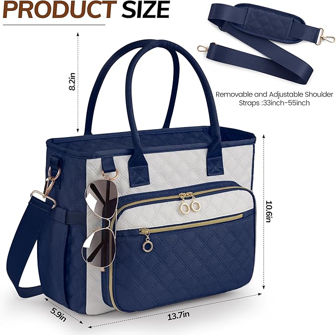 Large Bible Bag with Bible Cover Case for Women,Color-Blocking Bible Carrying Case,Church Tote Bag with Shoulder Strap for Bible Study Supplies,Christian Gifts for Women（Blue）