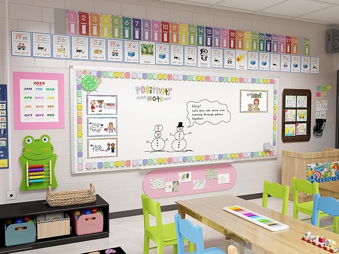 SWANCROWN Magnetic Dry Erase Whiteboard 90 x 43 inches, Large White Board Dry Erase for Wall with Silver Aluminum Frame & Marker Tray for School Office Home, 230 x 110 cm