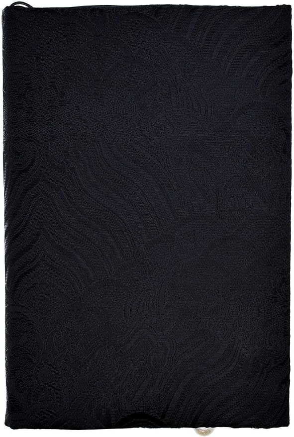 BLBMH A6 Book Cover 4x6 | Non-Stretch Fabric Sleeve with Bookmark | Handmade Washable Protector for Paperback Journal Bible Notebook | Gift for Women Readers - Black