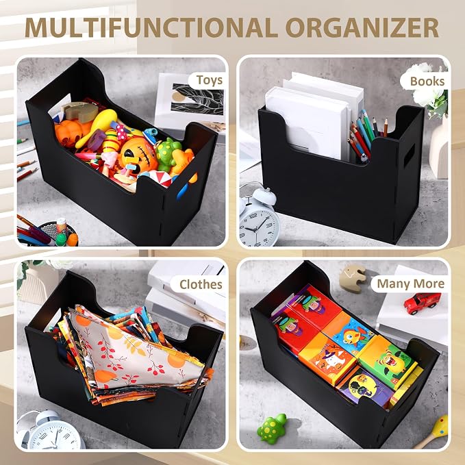 6 Pcs Portable Desktop File, Side Handles, Filing Organizer, Hanging File Folders, Letter Size for Schools Office Home (Black)