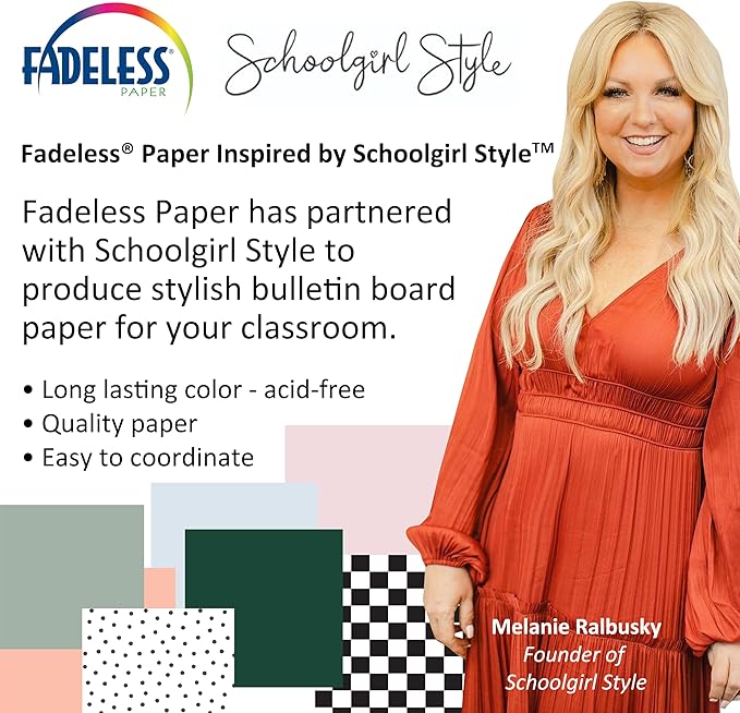 Fadeless Schoolgirl Style Bulletin Board Paper, Southern Charm, 47.25" x 12', 1 Roll