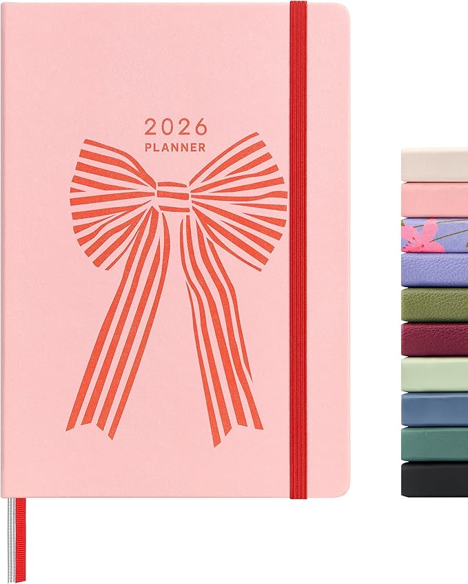 And Per Se 2026 Planner, 15 Months Hardcover Daily, Weekly & Monthly Planner, A5 size, 100GSM Thick Paper, Back Pocket, 5.7" x 8"(Bowknot Pattern)