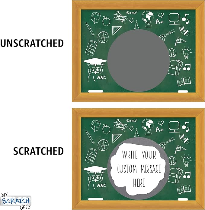 My Scratch Offs - 50 Pack Scratch Off Card Vintage Chalkboard DIY Make Your Own for Teacher Rewards, Classroom Supplies, Prizes and Games for Student