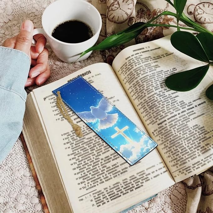 2 Pack Leather Bookmark Mushroom Bookmark for Teachers, Students, Book Lovers Cross Dove Fun Book Marks for Reading Cool Bookmarks, Book Marks for Adults Kids