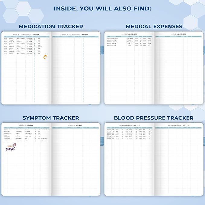 Clever Fox Large Medical Planner 12-Month – Medical Notebook, Health Diary, Wellness Journal to Track Health – 12 Months, 7x10.5″ (Light Blue)