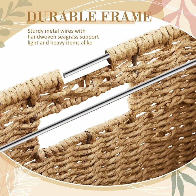 Jingmore 1 Pack Paper Rope File Box Organizers Collapsible Letter Size Filing Cabinet with Lid Woven Hanging File Basket Portable Decorative Document Storage Box for Office/Decor/Home (Letter Size)