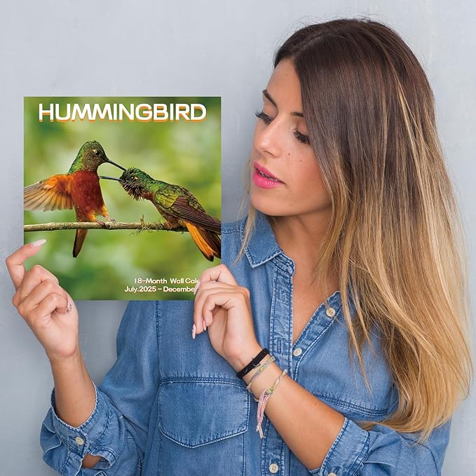 2025-2026 Wall Calendar Hummingbird | 18 Monthly Hangable Hummingbird Calendars | 12" x 24" (Open) | Thick & Sturdy Paper for Organizing & Planning | Home and Office | Hummingbird