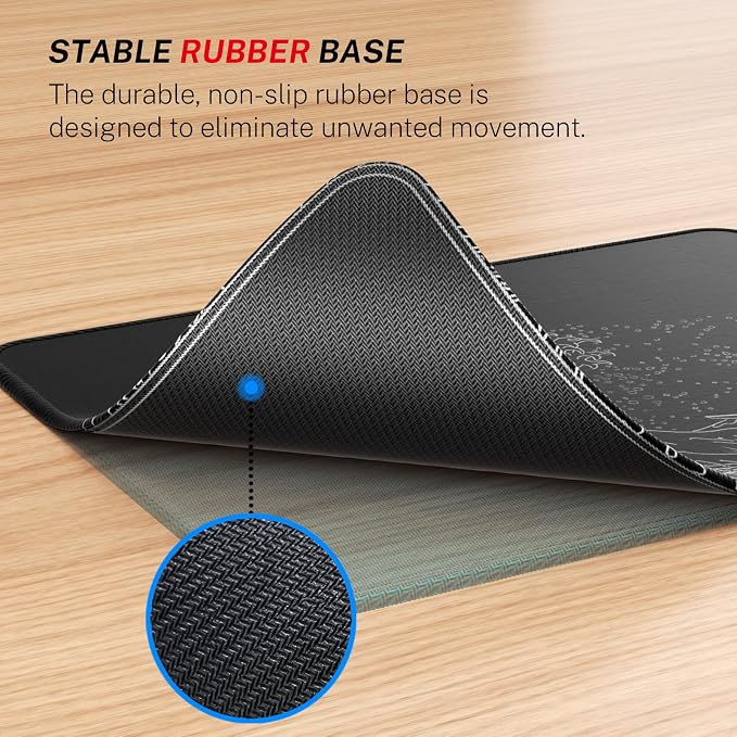 MROCO Essential Office & Gaming Mouse Pad, 8.5 x 11 Inch, Kanagawa Wave | Anti-Fray Stitched Edges, Functional Pattern Design, Non-Slip Rubber Base, Water and Stain Resistance
