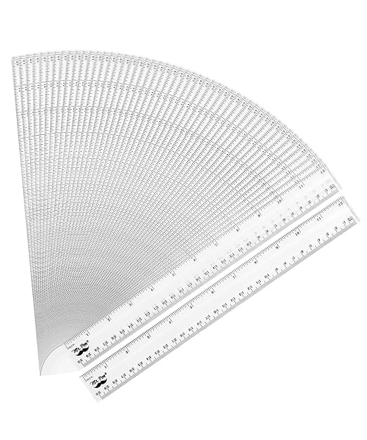 Mr. Pen- Bulk Plastic Rulers, 12 Inch, 50 Pack, Easy-to-Read Markings, Scratch-Resistant Design, Durable Clear Ruler for Crafting Office & School, School Supplies, Bulk Rulers Set, Measuring Tools