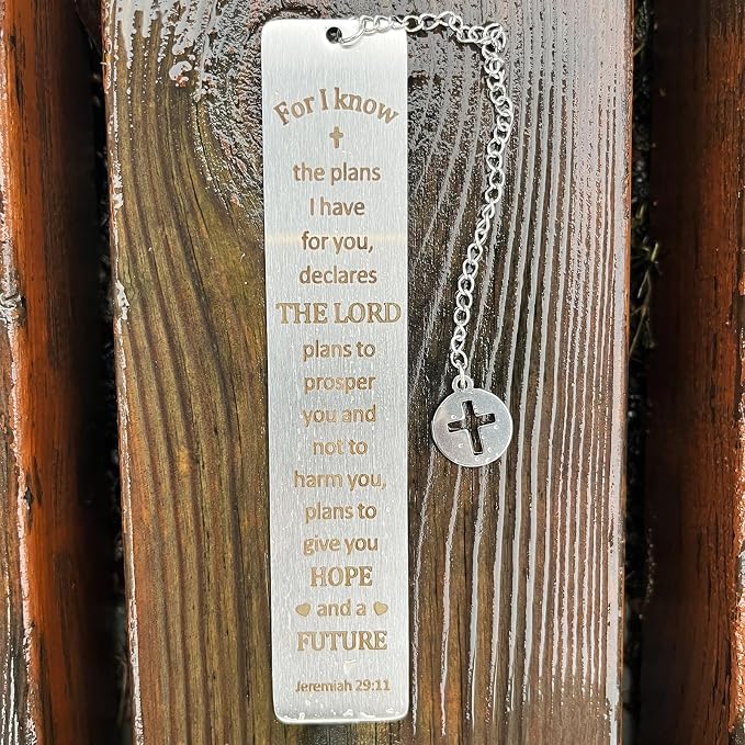 Bible Bookmarks Book Markers, Metal Christian Bookmark Gift Accessories (Jeremiah 29:11)