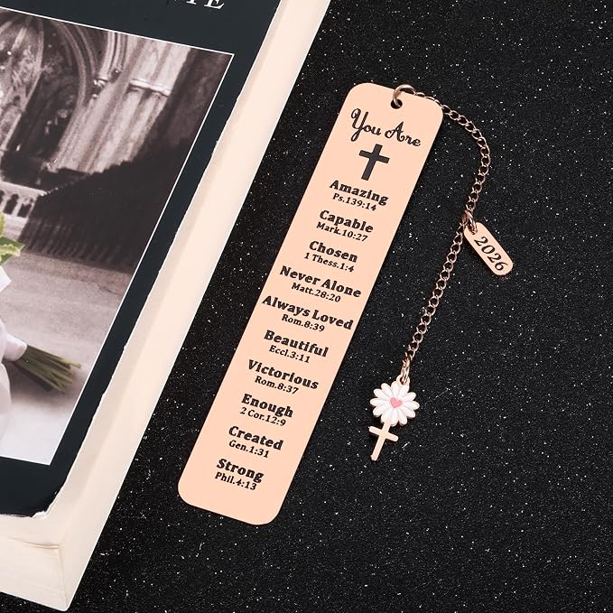 Baptism Gifts for Teen Girl Women 2026 - Christian Bookmarks for Women Men Kids, Bible Bookmark Catholic Baptism Gifts for Girls 8-10, Baptismal Christening Gift for Girls Easter Basket Stuffers