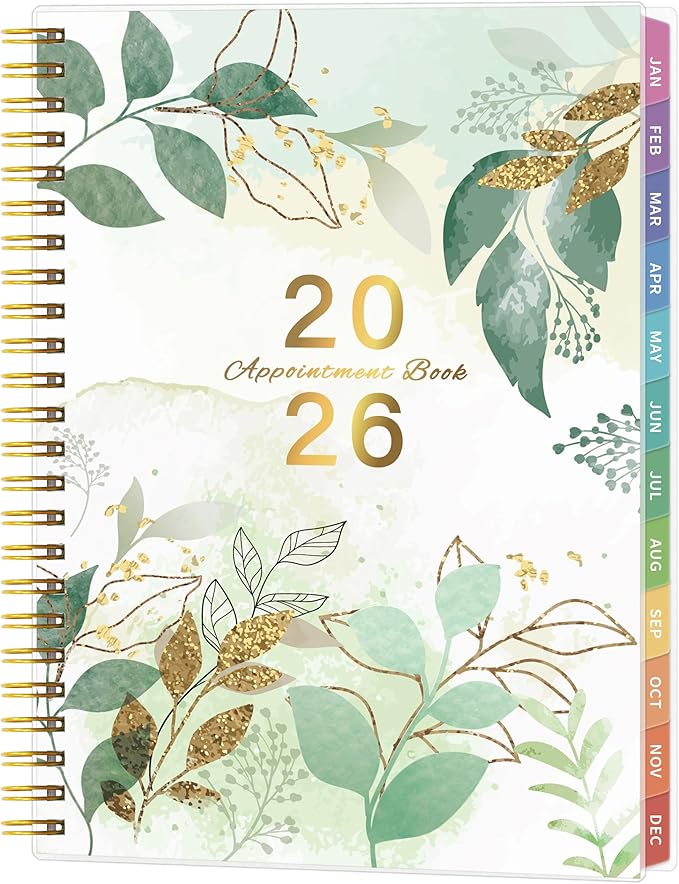 2026 Appointment Book, 30 Minutes-Hourly, Weekly ＆ Monthly Calendar Planner 2026, Jan 2026 - Dec 2026, 6.2'' x 8.4'', 2026 Daily Planner with Tabs ＆Pocket, Flexible Cover, Great for Office, Home, School