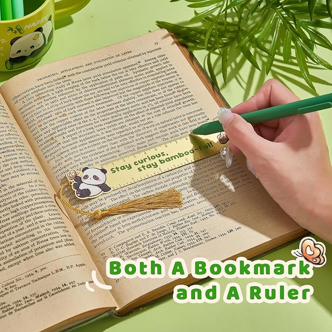 4 PCS Panda Bookmark Rules, Funny Metal Book Marks for Reading Women, Teens Teacher Planner,Book Lovers Gifts