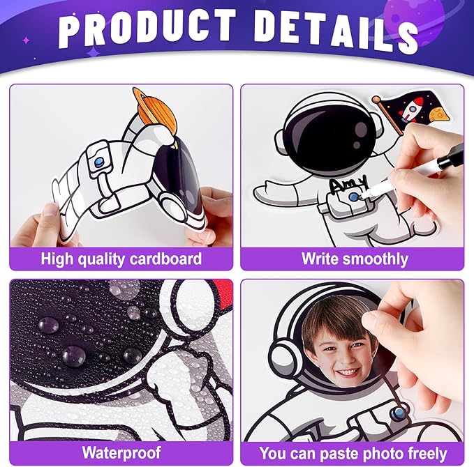 gisgfim 80Pcs Outer Space Cutouts Back to School Decorations Bulletin Board Astronaut Paper Cut-Outs Classroom Decor for Boy DIY Craft Photo Wall Solar System Kindergarten Preschool Party Favor Supply
