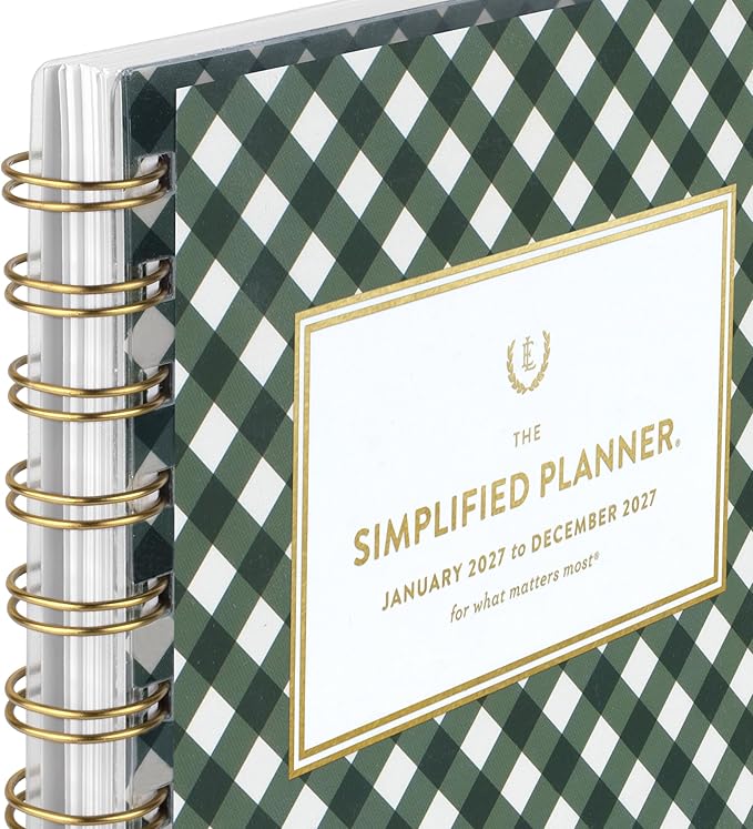 AT-A-GLANCE 2027 Planner, Simplified by Emily Ley, Weekly & Monthly, 5.5" x 8.5", Camp Gingham (EL58-201-27)