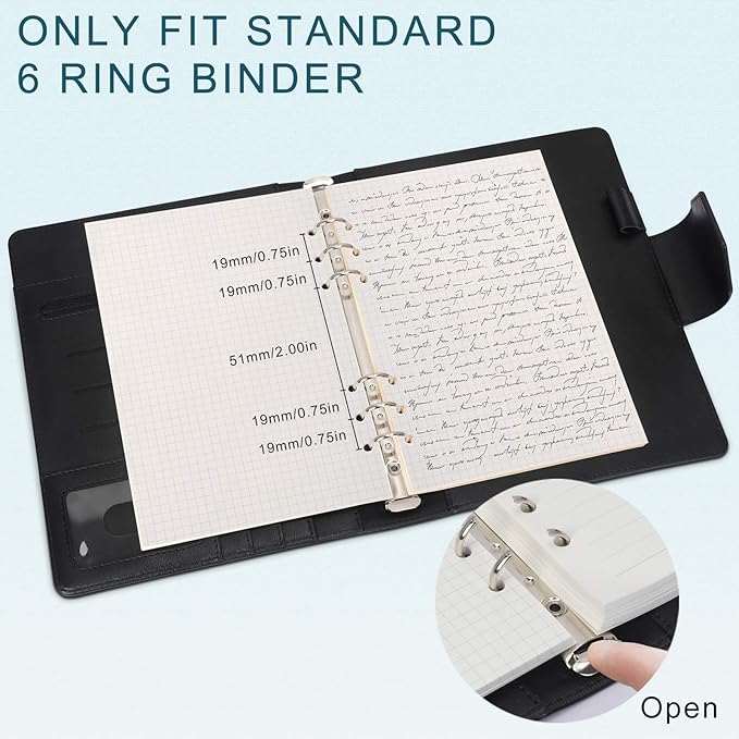 A6 Refill Paper, [3 Pack] Toplive 100GSM Thick Refillable Paper 6 Hole Filler Inserts Loose Leaf Paper 135 Sheets (270 Pages) for 6 Ring Binder Journal Notebook-Squared Paper