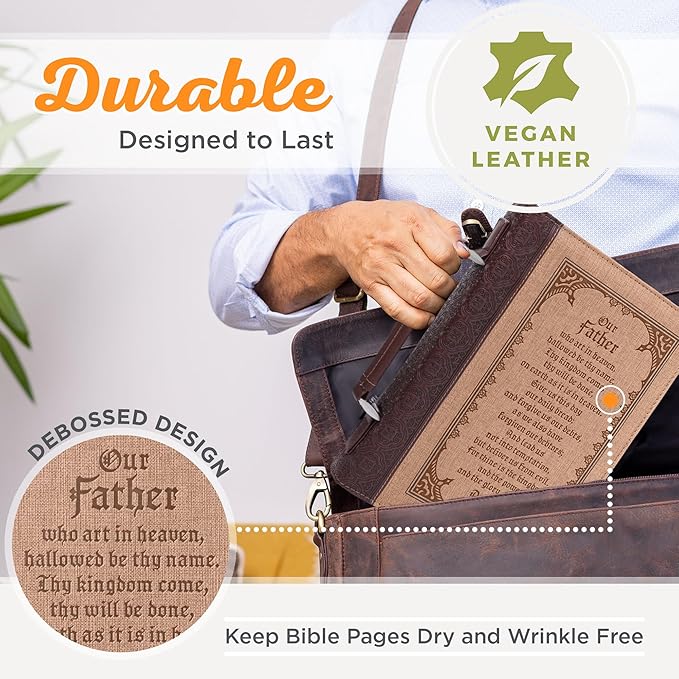 Christian Art Gifts Gospel Two-Tone Bible/Book Cover - John 3:16 (Large)