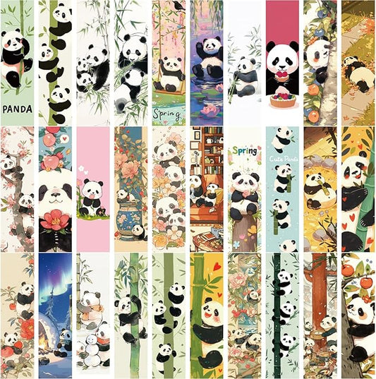 30 Pcs Panda Bookmarks for Kids Animal Theme Bookmark Cute Panda Bookmark for School Office Students Teens Book Reading Lovers Classroom Favors