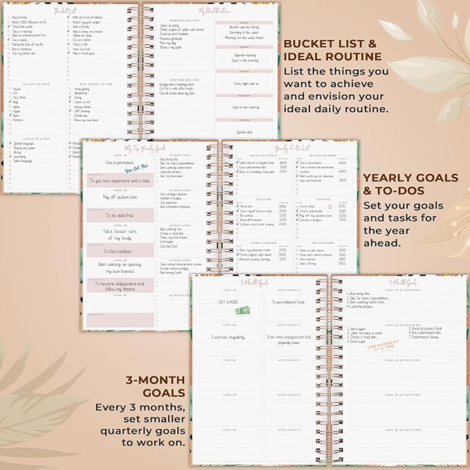PLANBERRY Large Hourly Schedule Planner Premium – Undated Organizer for Productivity, Time Management & Budget, 8x10.4″ (African Terracotta)