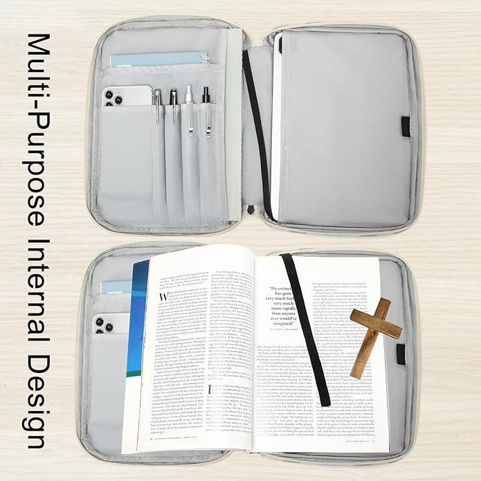 Bible Cover Case for Women Large Bible Cover for Girls Bible Study Supplies Accessories with Handle and Shoulder Strap | Durable