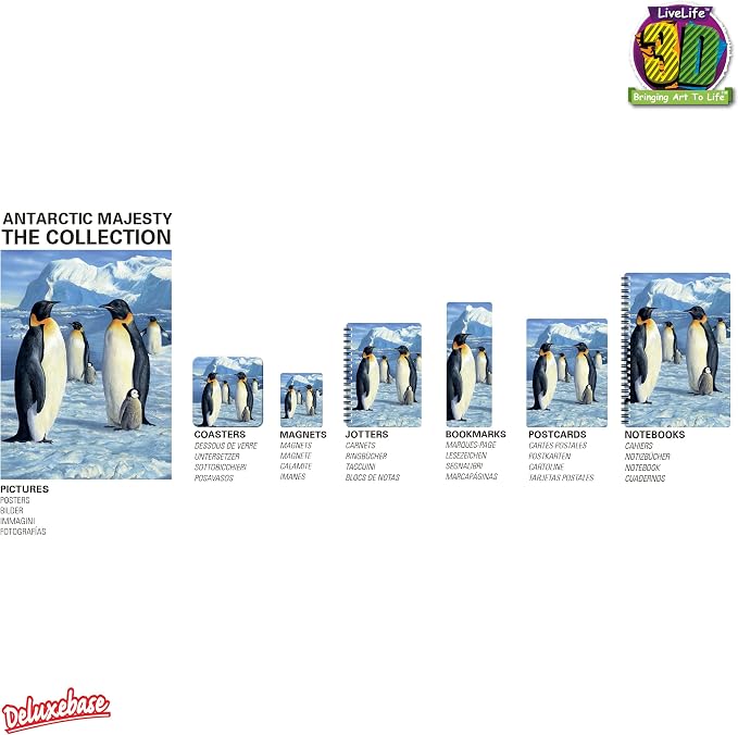 3D LiveLife Bookmark - Antarctic Majesty from Deluxebase. Cute Lenticular Penguin Page Marker. Animal Themed Accessories for Book Lovers. Small Gifts for Men, Women, Writers and Teachers.