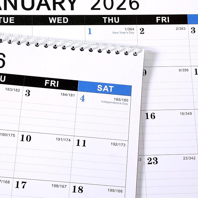Calendar 2026-2027, 18 Months from July 2026 to December 2027,11.5" x 14.6", with Julian Date