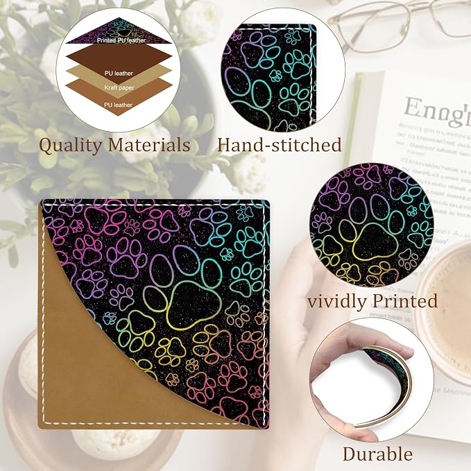 Icycay Cute Dog Cat Paws Corner Bookmarks, Funny Leather Book Accessories for Book Lovers, 3 Pcs Reading Book Page Markers for Women Men Student Teacher Girls Boys Kids Retirement Birthday Gifts
