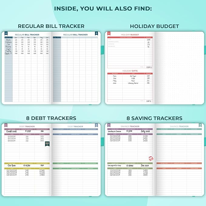 Clever Fox Budget Book 2.0 – Simple Budgeting Planner for Beginners – Financial Notebook with Money Spending, Debt & Bill Tracker (Turquoise)