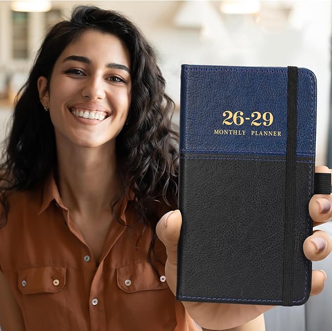 2026-2029 Pocket Calendar/Planner - 3 Year Monthly Pocket Calendar 2026-2029 from July 2026 to June 2029, 6.4" x 3.8", with Elastic Closure
