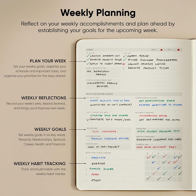 Undated, 2026 Planner, 8.5" x 11" - The #1 Productivity Planner to Achieve Your 2026 Goals - Planner 2026-2027 by PRODUCTIVITY STORE (A4, BROWN)
